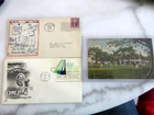 Augusta National Golf Course First Day Cover 1933 Bobby Jones + 1942 Postcard