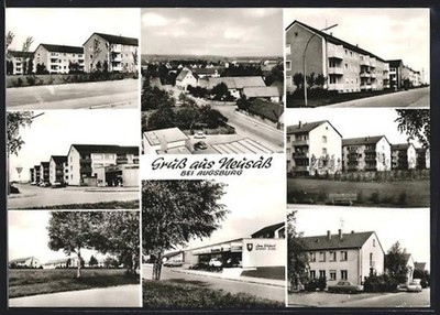 AK Neusäß bei Augsburg, Gasthaus Lore-Stüberl, Straßenpartie, Ortspartie 