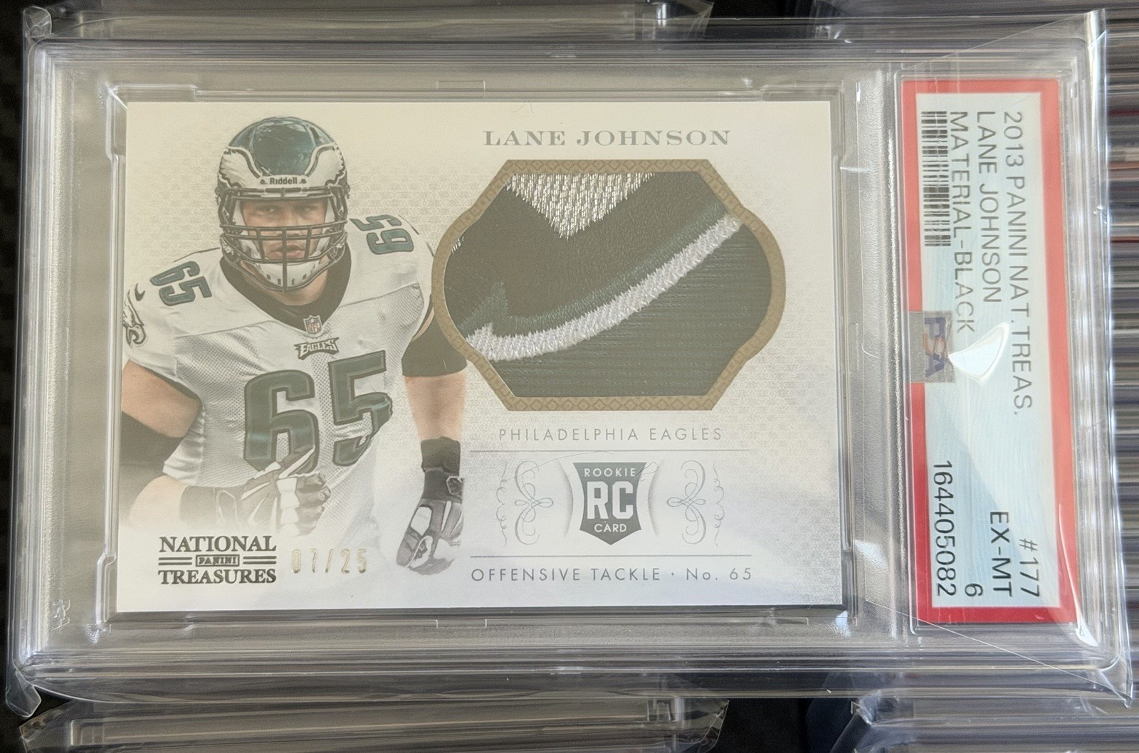 2013 Panini National Treasure Lane Johnson Black /25 PSA 6