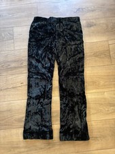 VTg 70s Black Velvet Women's Low Rise Hip Hugger Flare Pants Sz 28x28
