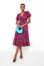 Ulla Johnson Thelma Tiered Puff-Sleeve Midi Dress  Sz 2  $490  **1177