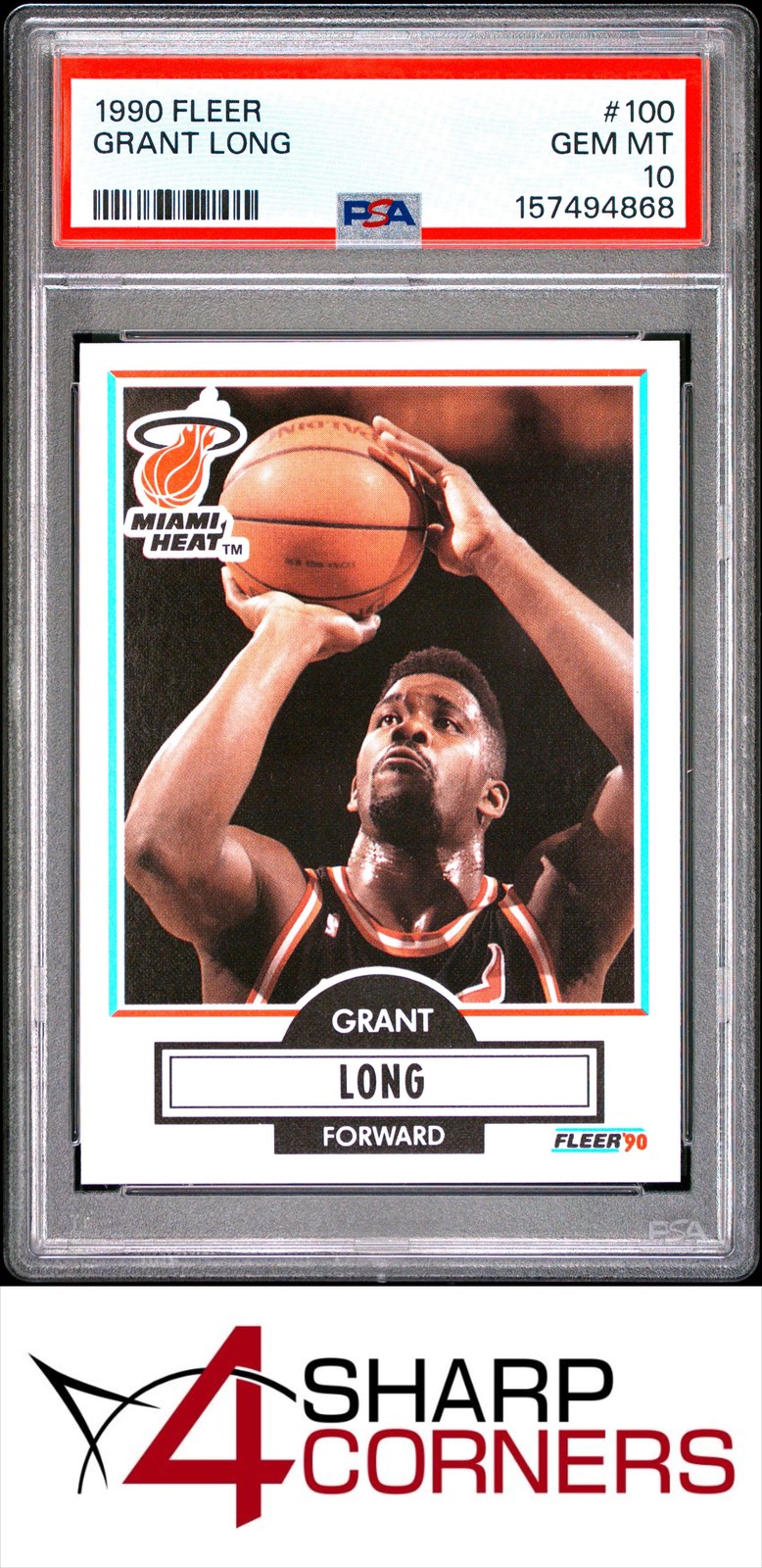 1990 FLEER #100 GRANT LONG HEAT PSA 10