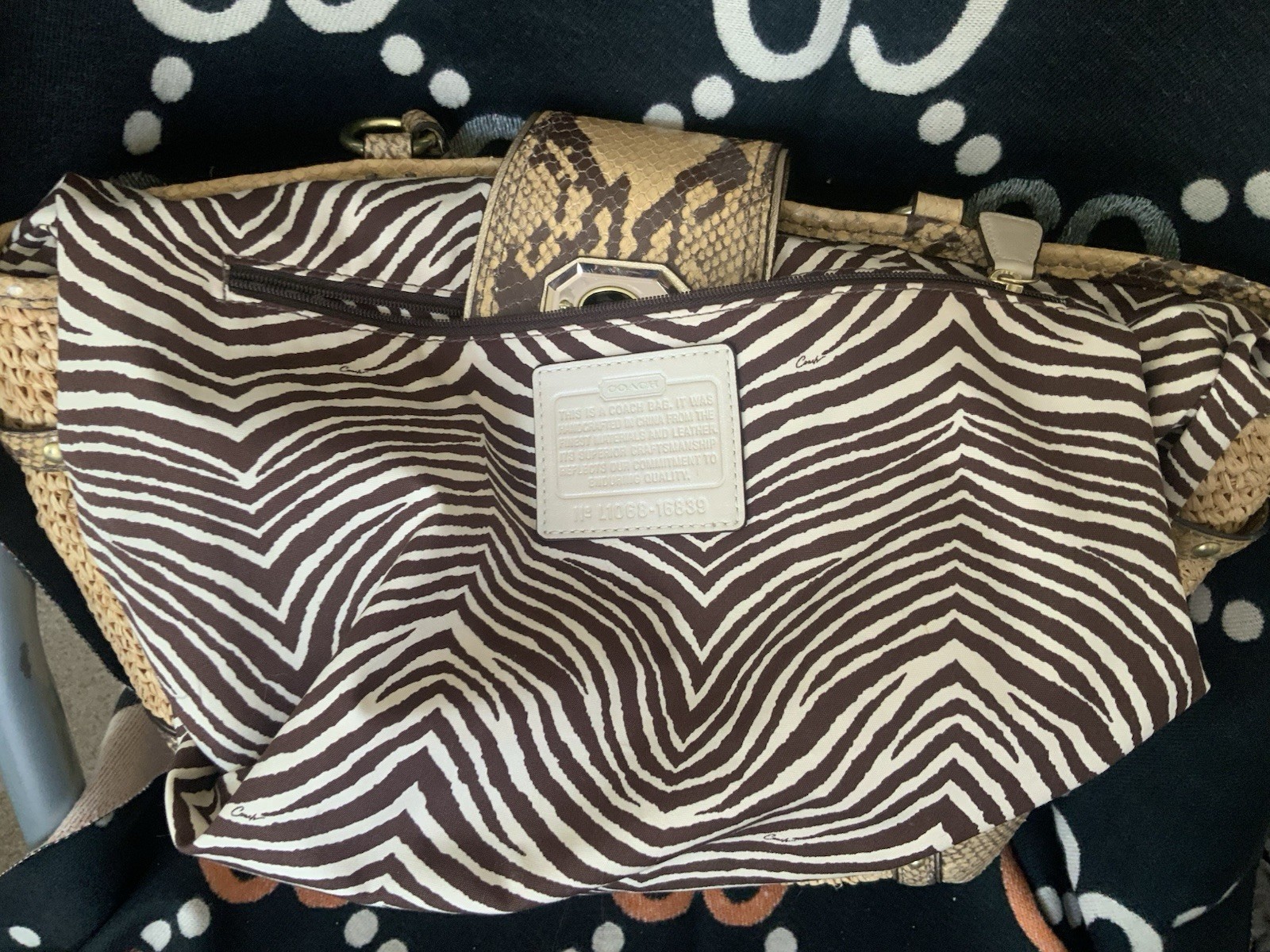 Coach Python Straw Natalie Tote - image 9