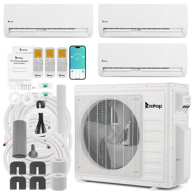 ZOKOP WIFI 27000BTU Tri Zone  Mini Split Air Conditioner Inverter Unit Systems