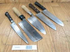 Japanese Chef's Kitchen Knife Set 5 Piece SANTOKU DEBA NAKIRI PETTY Japan XA462