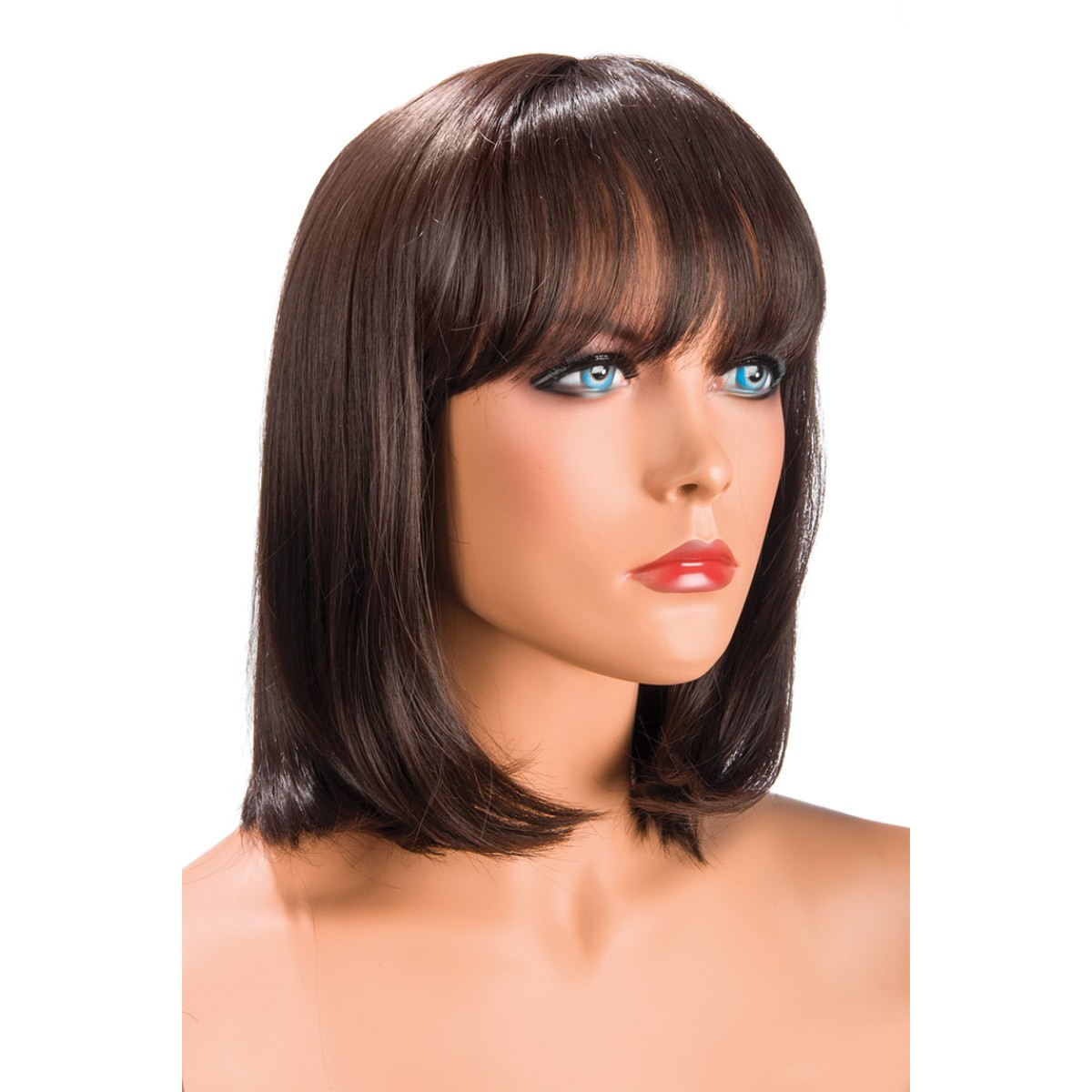 Perruque Camila châtain en fibre premium - WORLD WIGS