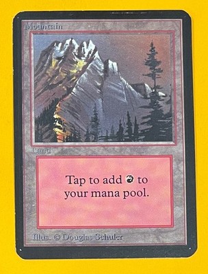 MTG MOUNTAIN (Minor Scratch) Alpha (OldManMTG 013-696)