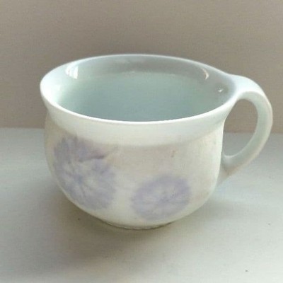Floral Swirl Snowflake Coffee Tea Cup 1pc White with Pale Blue