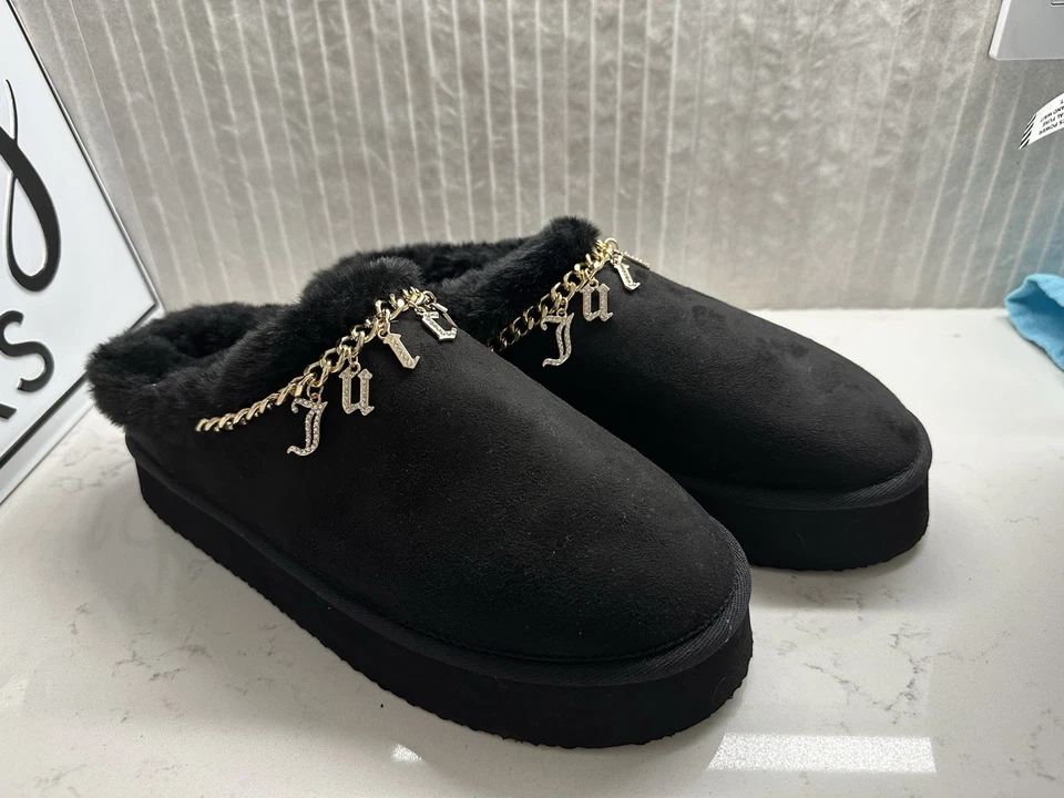 MJUICY COUTURE WOMENS SLIPPERS VEGAN FAUX FUR SLIPPERS BLUSH PINK (New) - Image 3 of 4