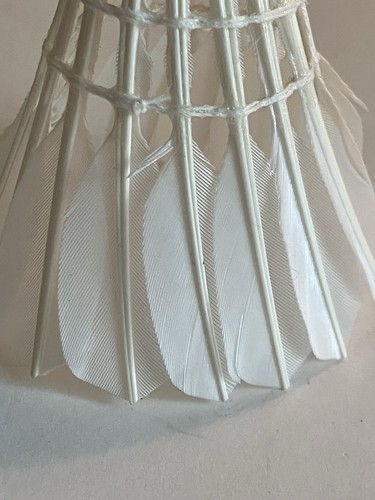 3 BADMINTON VOLANO uccellini vere piume punte gomma bianca vintage - Foto 9 di 15