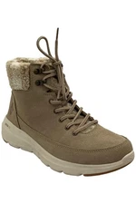Skechers Women's Suede Ultra GO Plaid Collar Lace Up Hiker Boots Tan