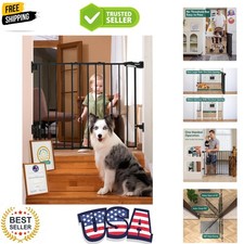 Baby Gate for Stairs, Kitchen  Doorways, No Bottom Bar One-Handed Operation...