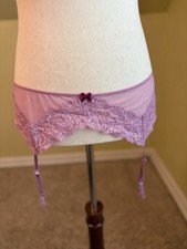 Victoria  s Secret Dream Angels Lavender Floral Lace Garter Belt Y2K M/L