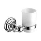 Toothbrush Holder Wall Mount Tumbler Traditional Bathroom Accessory Chrome Glass