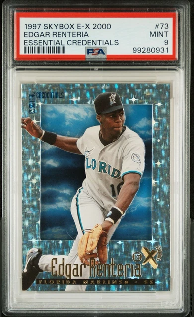 PSA 9 Edgar Renteria 1997 SkyBox E-X2000 Essential Credentials #75/99 POP 2