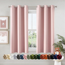 Baby Pink Blackout Curtains for Girls Bedroom Living Room 63 Inches Long 2 Panel