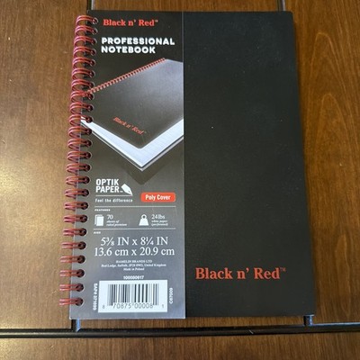 Black n' Red Professional Notebook Poly Cover 5 3/8 x 8 1/4'' Made in Poland New