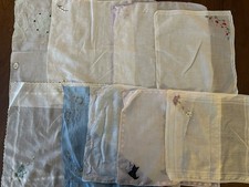 Lot 9 Vintage Hankies Cotton Embroidered Floral Scalloped Handkerchief Madeira