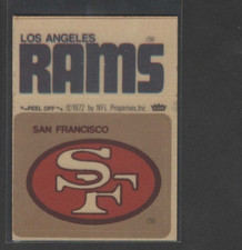 1972 1975 TM Fleer CLOTH sticker San Francisco 49ers LA Rams name NFL