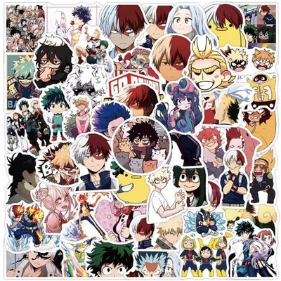 50 Stück My Hero Academia Anime Aufkleber Deku Bakugo Todoroki All Might Uraraka MHA