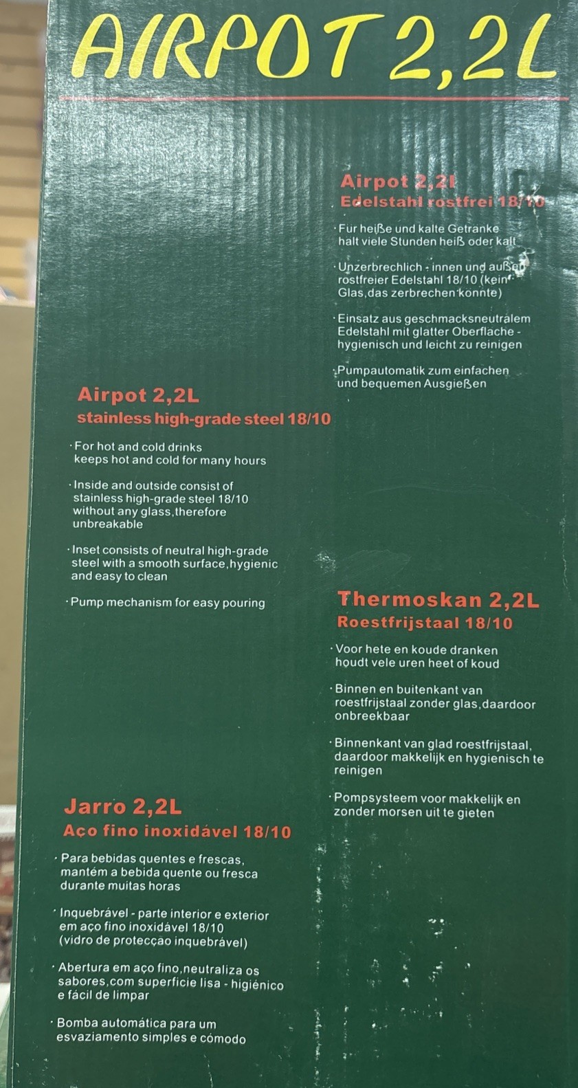 2.2L Elegant Glass AirPot with Superior Heat Retention for Hosting