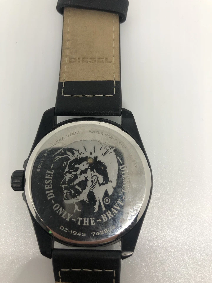 Diesel MS9 Wristwatch DZ-1945 Three-Hand Date Movement & Black Leather Strap - Image 4 of 4