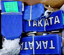 Blue Takata Racing Seat Belt Harness 4 Point Snap-on 3 Cam Lock Universal
