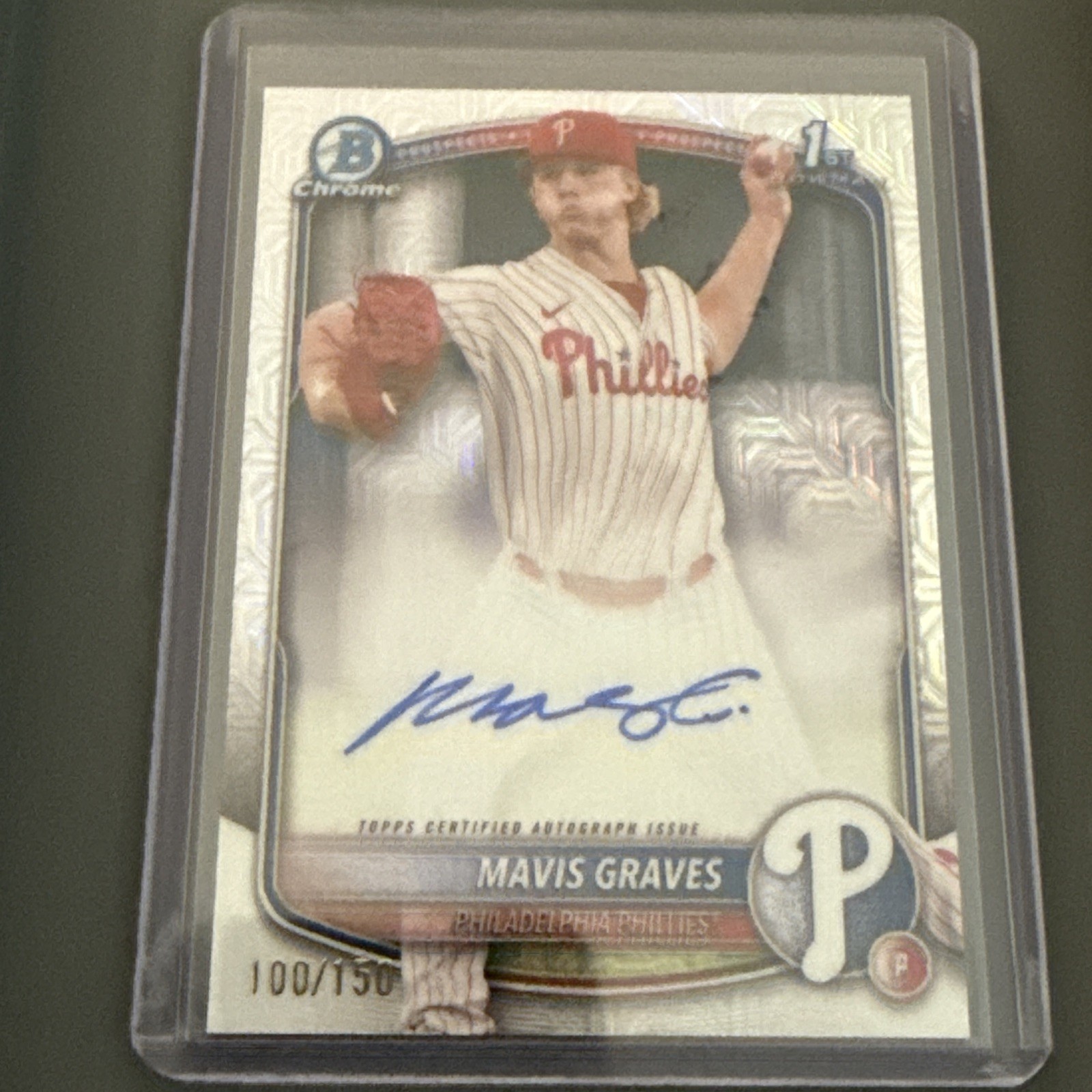 2025 Bowman Chrome Mavis Graves Auto HTA Choice Refractor /150 1st Phillies MB