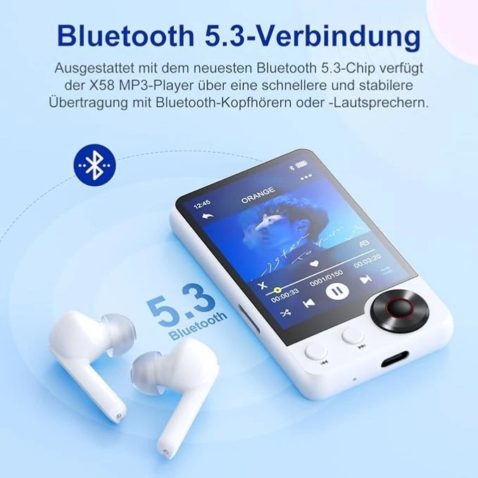128GB MP3 Player mit Bluetooth 5.3 Tragbarer Verlustfreier HiFi Musikplayer - Bild 3 von 4