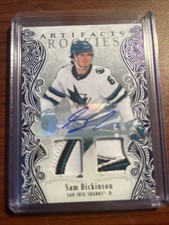 2025 UPPER DECK ARTIFACTS SAM DICKINSON ROOKIES AUTO MATERIAL PURPLE PATCH RC /5