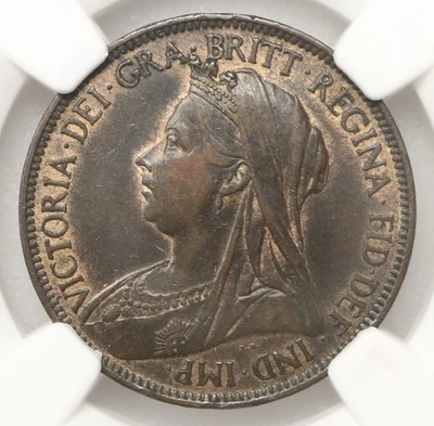 Great Britain - Half Penny - 1899 - Queen Victoria - Widow Head - NGC AU53 BN - Bild 1 von 4
