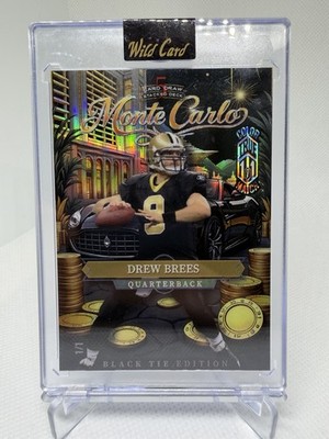 Drew Brees TRUE 1/1 COLOR MATCH 2026 Monte Carlo Black Tie Stack Deck Wild Card