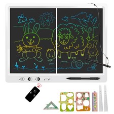 LCD Writing Tablet for Kids,22 Inches Colorful Screen 14"W x 17.5"H, White