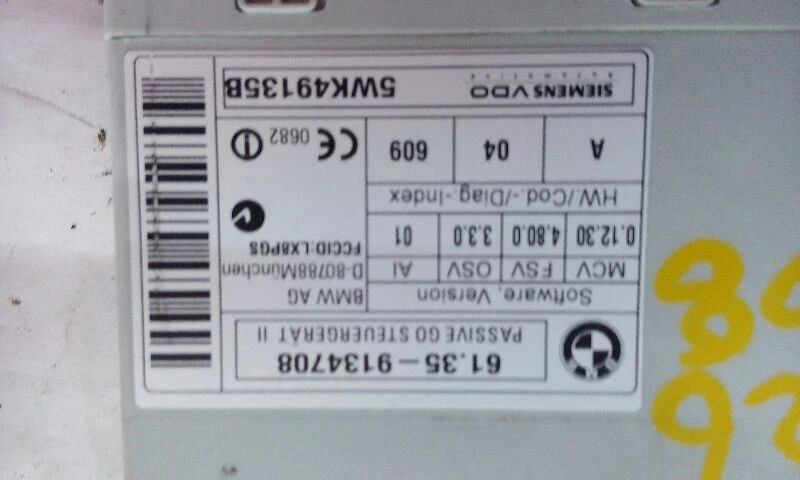 07-13 BMW 328i Chasis ECM bloqueo antirrobo encendido sin llave Foto 3 de 4