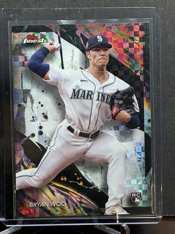 2024 Topps Finest - Uncommon #271 Bryan Woo RC Checkerboard Refractor Parallel