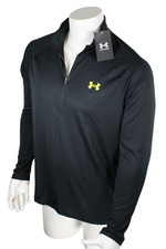 NWT UNDER ARMOUR UA Tech 2.0 Men's M Black/Yellow Logo 1/2 Zip Pullover MSRP 45