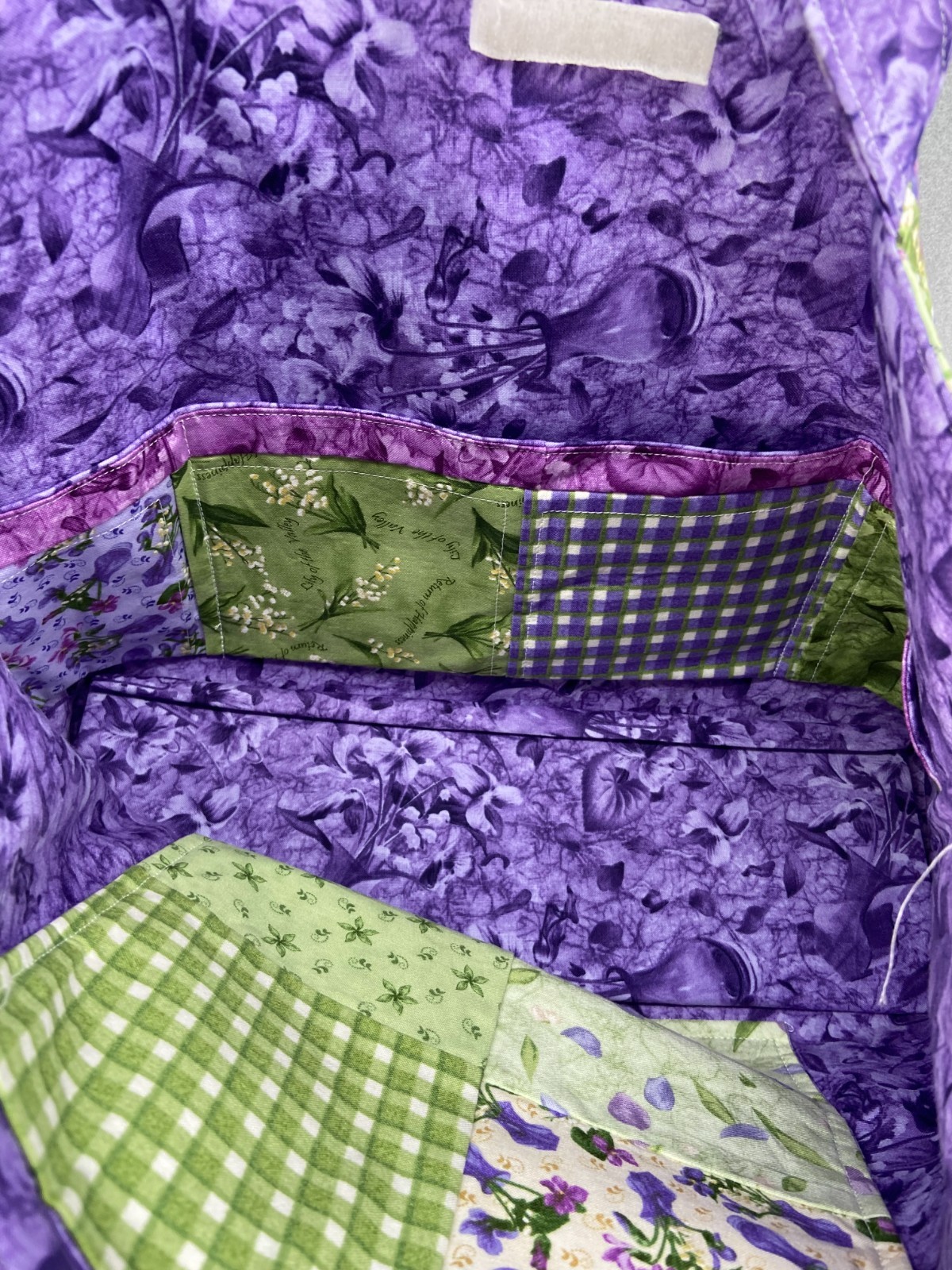 Tote Bag with Pockets Patchwork Quilted Handmade … - image 8