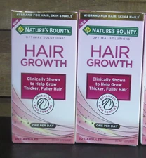 Nature's Bounty Optimal Solutions Hair Growth Supplement with Biotin - 2 BOXES