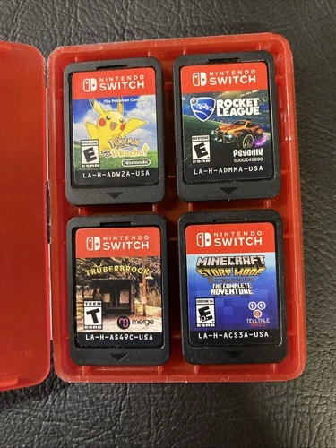 New Listing4 Nintendo Switch Games Pokémon, rocket League, Truberbrook, Minecraft