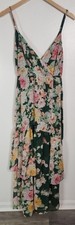 Lulus Women's Sz. S Floral V Neck Tiered Floral Adjustable Strap Maxi Dress