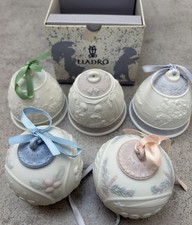 5 Lladro Christmas Baubles & Bells 92/3/5