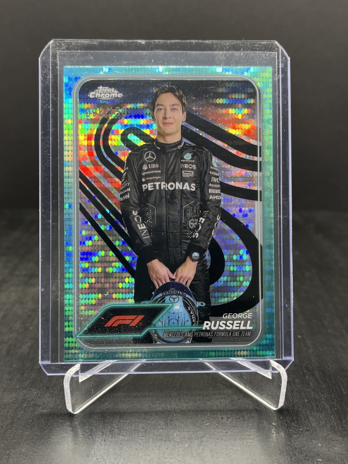 2024 Topps Chrome Formula 1 F1 George Russell Portrait Aqua Sonar 098/150 #5