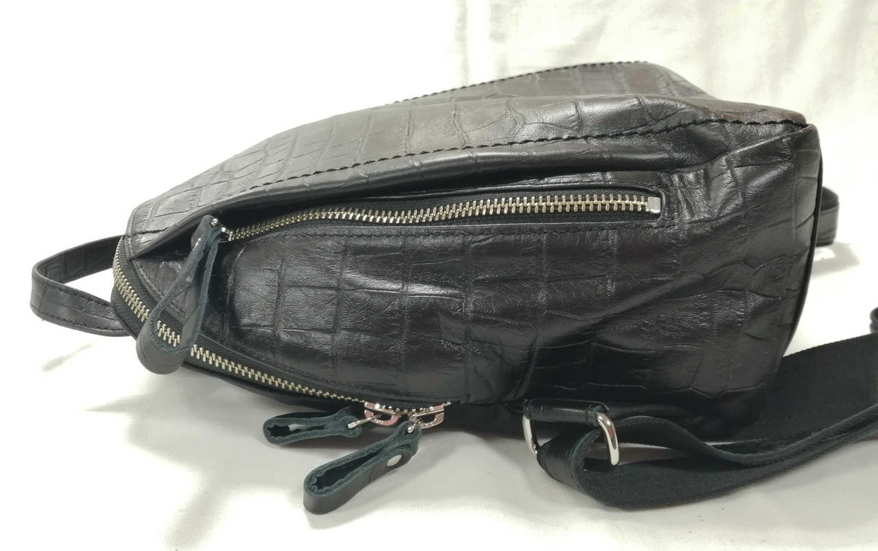 Crocodile Pattern Backpack Oritata Model Black OL… - image 7