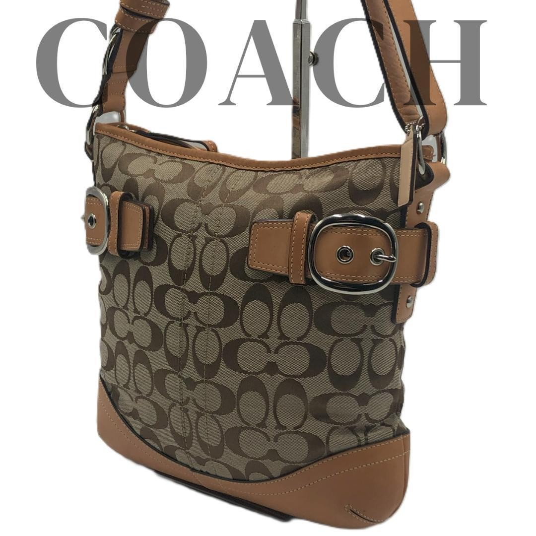 Coach Signature Shoulder Bag in Classic Brown Leather