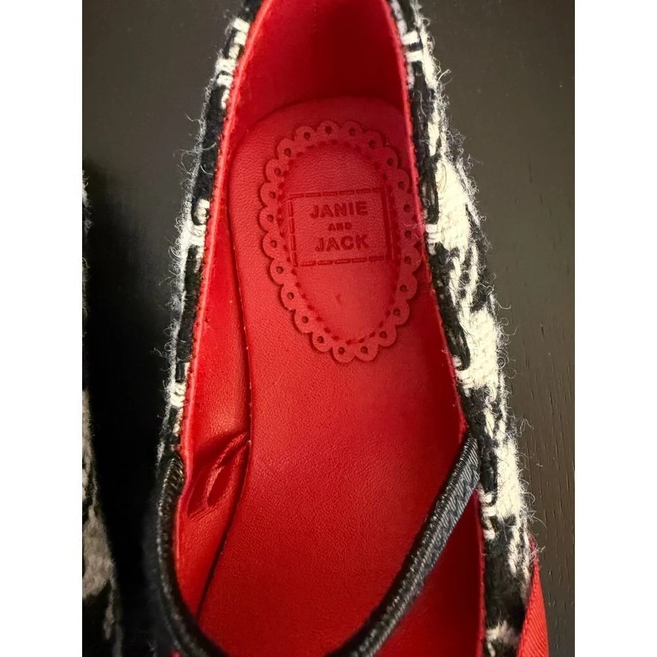 Janie and Jack Pata de gallo Mary Janes Plano Niño Niñas 6 Zapatos sin cordones de vacaciones Foto 4 de 4