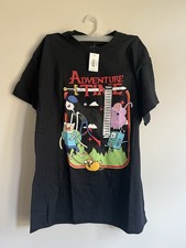 adventure-time-black-graphic-tshirt-size-large-short-sleeve-cartoon-network-new
