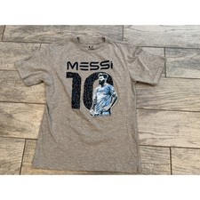 Messi Tee Shirt Graphic T-Shirt Large 14 16 Short Sleeve Futbol Soccer Youth