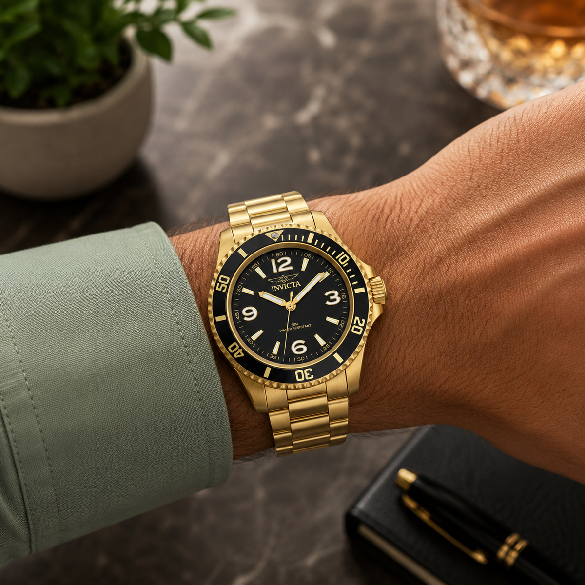 Invicta Specialty Rowan Men's Quartz Watch – 40mm Gold (Model