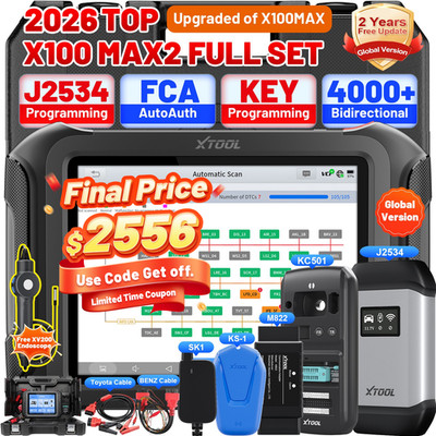 XTOOL X100MAX2 All Key Lost Full Set & J2534 ECU Programming Diagnostic Scanner