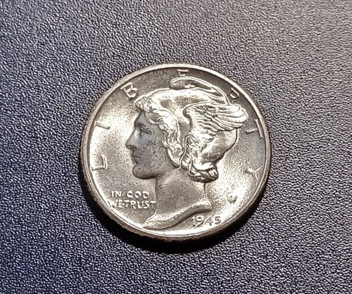 Gem BU FSB 1945-D Mercury Dime